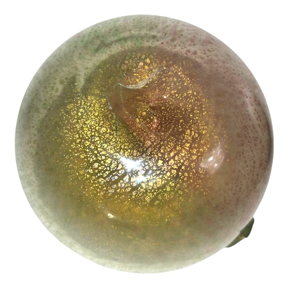Vintage Morano Art Glass Hand Blown Apple Infused Gold Flecks Tabletop Decor - Picture 7 of 10